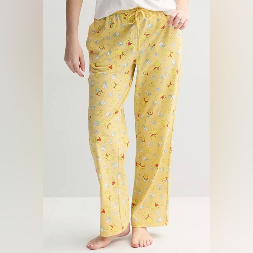 Disney's Winnie The Pooh Women's Large All-Over Print Bootcut Lounge Pants NEW